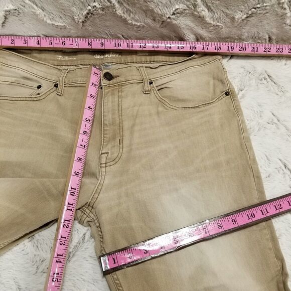 Goodfellow Co Jeans Mens 40×32 Brown Slim Straight Total Flex Medium Wash Denim - Picture 5 of 13